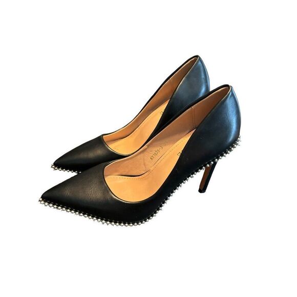 Blacktree Black Pearl Embellished Stiletto Heels sz 8 womens - Picture 5 of 14